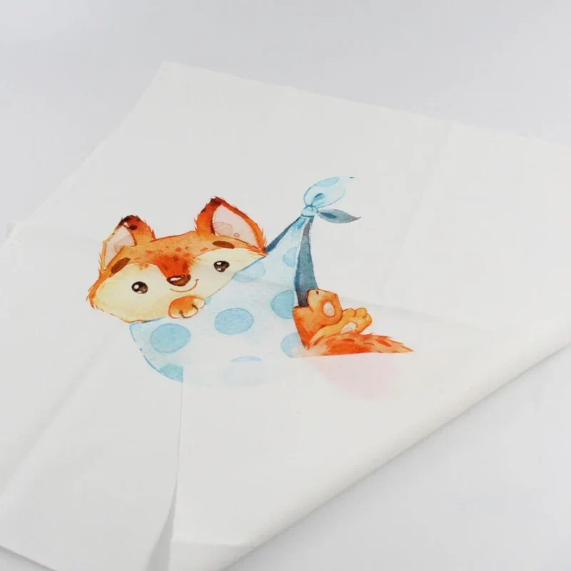 Baumwollpanel Fuchs Baby | Ecru