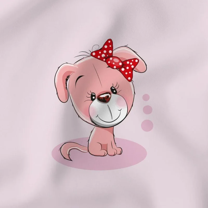 Baumwollpanel Hund Rosa | 38x38 cm