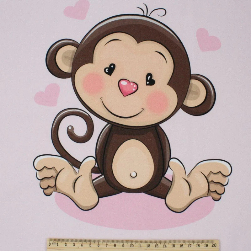 Baumwollpanel Affe | 38x38 cm