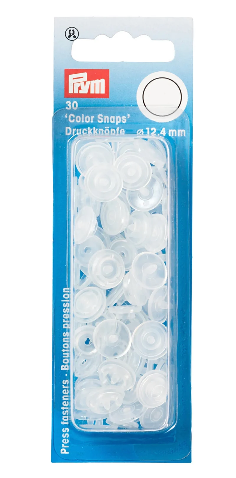 Prym Color Snaps transparent glänzend Ø 12,4mm 30Stck