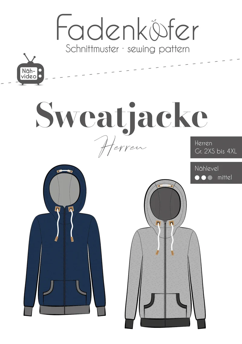 Schnittmuster Sweatjacke | Herren