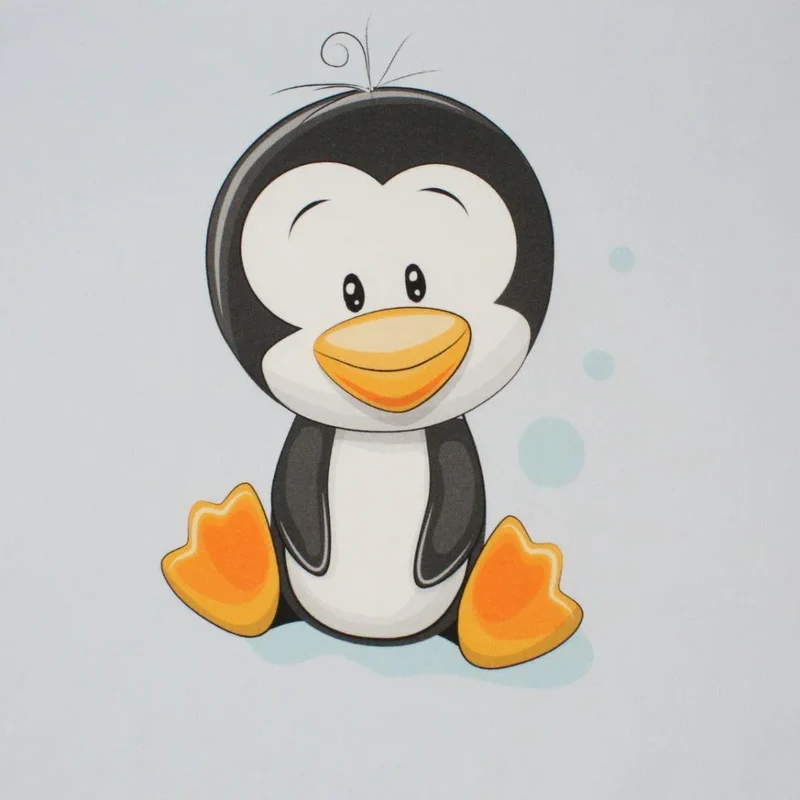 Baumwollpanel süßer Pinguin Blau | 38x38 cm