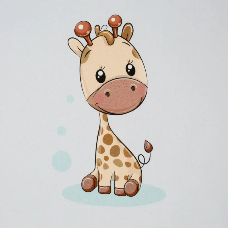 Baumwollpanel süßer Giraffe | 38x38 cm