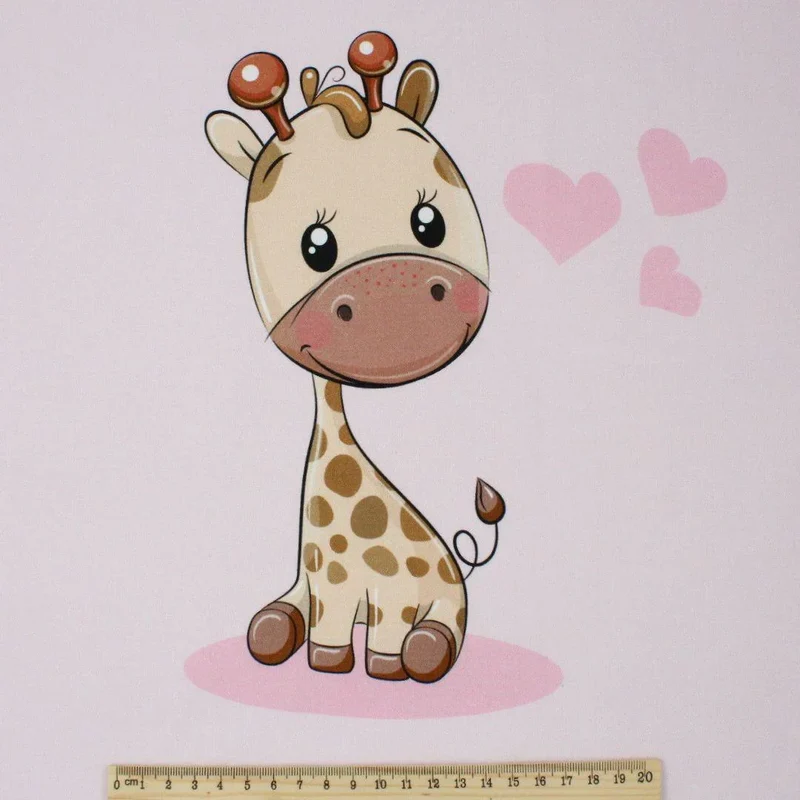 Baumwollpanel süßer Giraffe | 38x38 cm