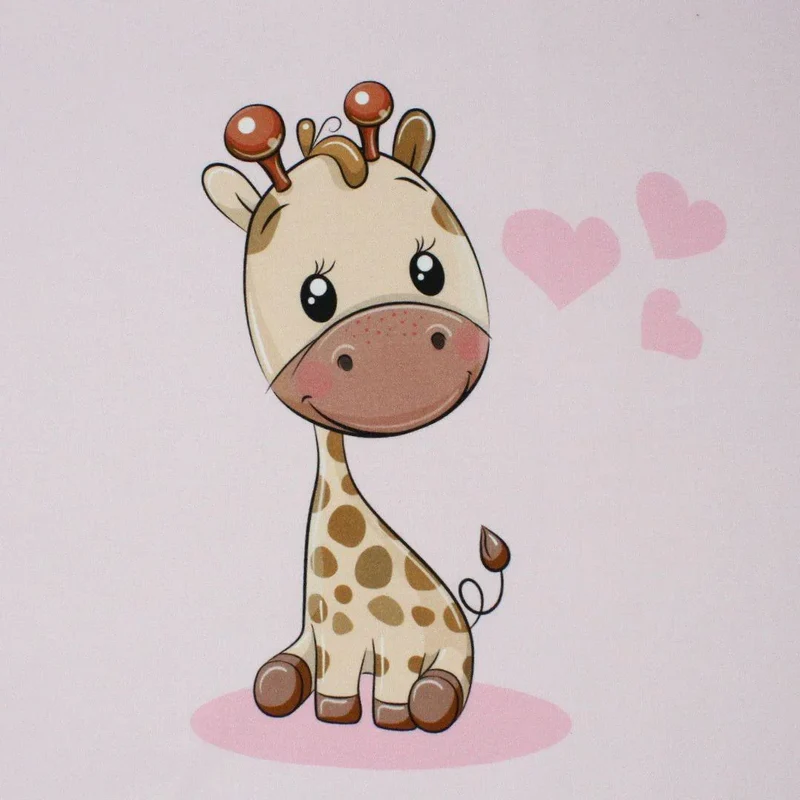 Baumwollpanel süßer Giraffe | 38x38 cm