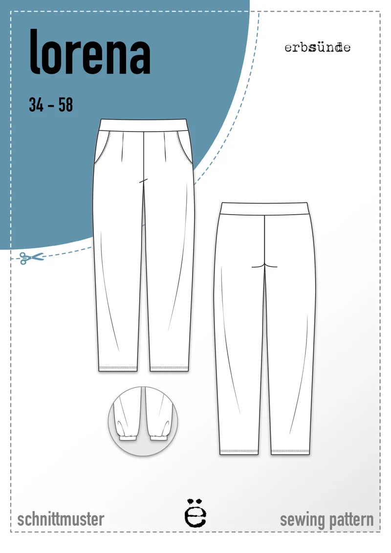Erbsünde Schnittmuster "lorena" Hose Damen