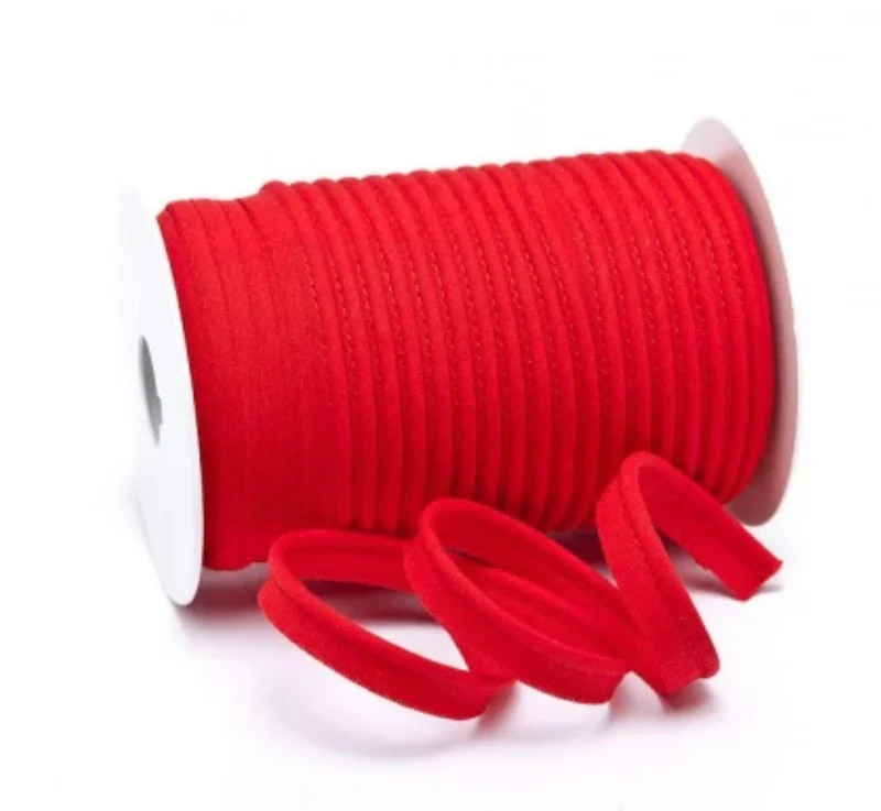 Paspelband uni unelastisch 10mm rot