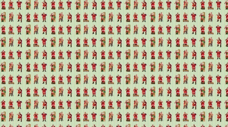 Northcott, Coca-Cola Christmas, Santa Stripe, Green.