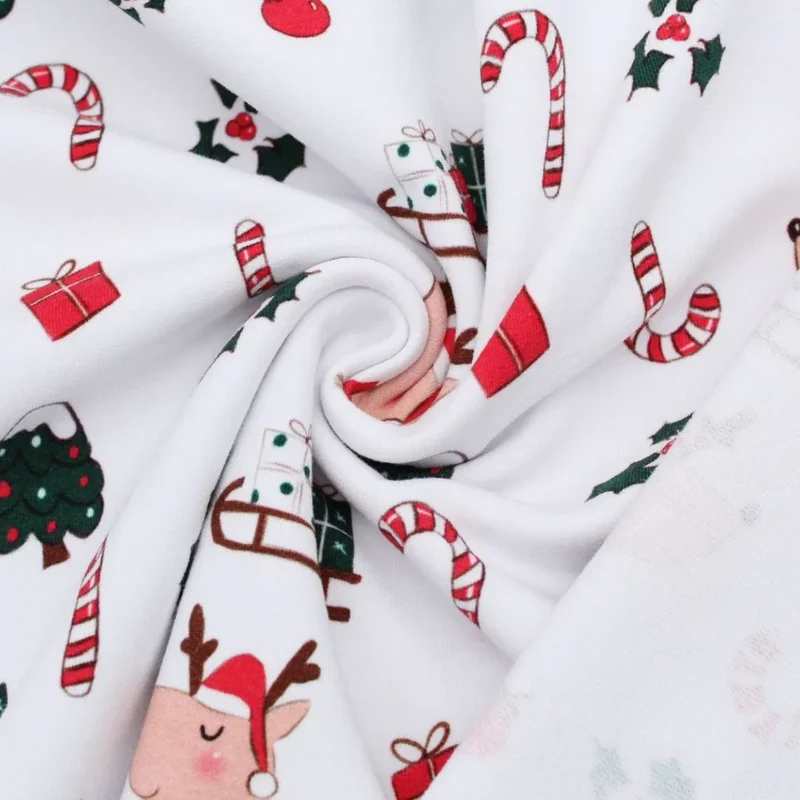 French Terry Weihnachtsstoff Reh