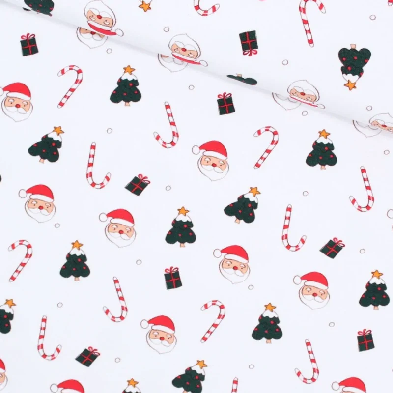 French Terry Weihnachtsstoff – Happy Weihnachtsmann