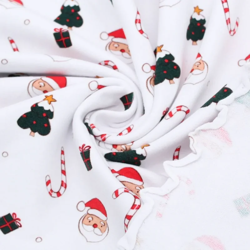 French Terry Weihnachtsstoff – Happy Weihnachtsmann