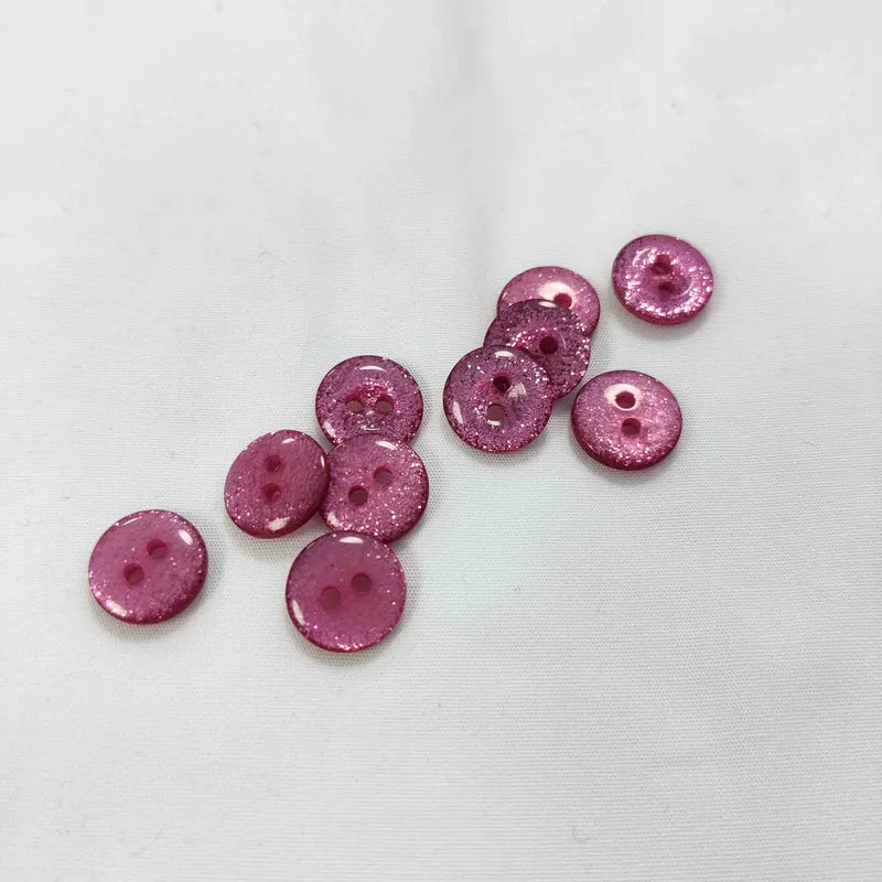 Polyesterknopf Glitzer, 2-Loch 13 mm