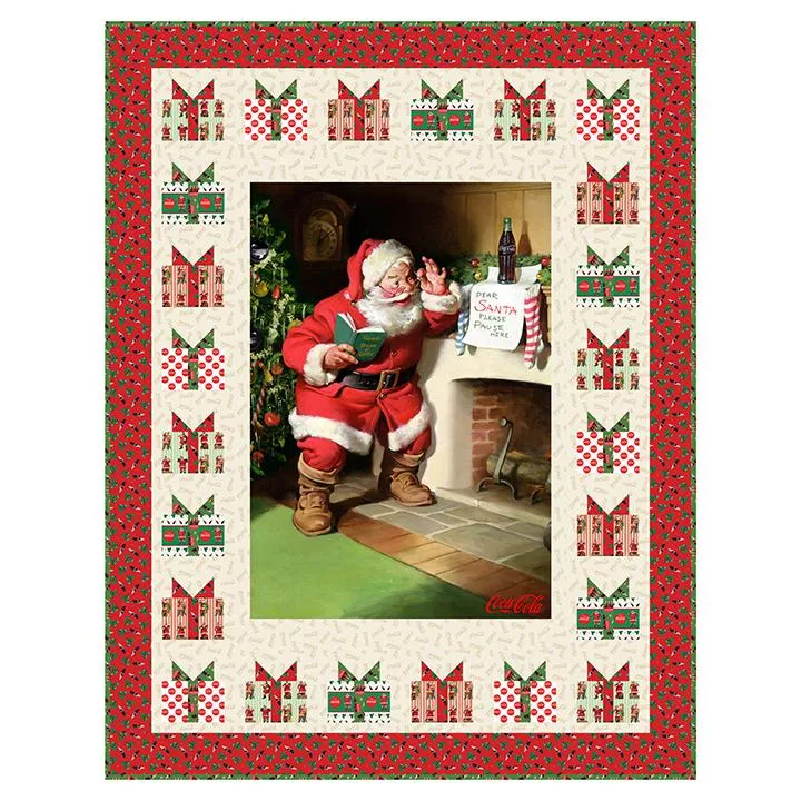Northcott, Coca-Cola Christmas, Classic Santa Panel Quilt Kit