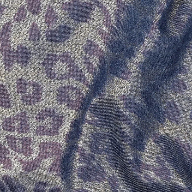 Baumwolle Leoprint Jeans Glitzer Folie