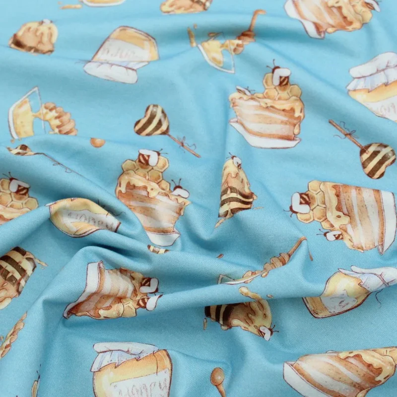 Jersey Stoff Bienen und Honig