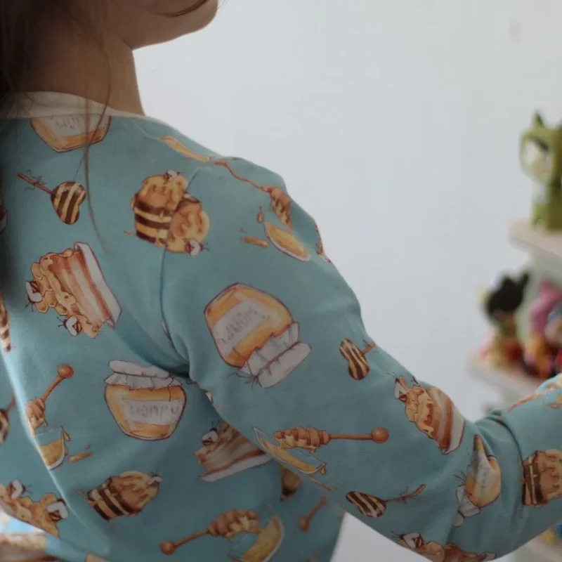 Jersey Stoff Bienen und Honig