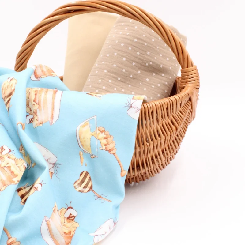 Jersey Stoff Bienen und Honig