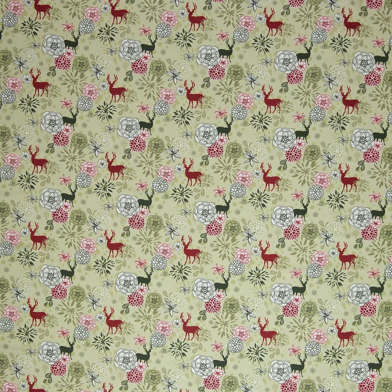 Baumwolle "Maria" Weihnachten Hirsch Blumen Swafing