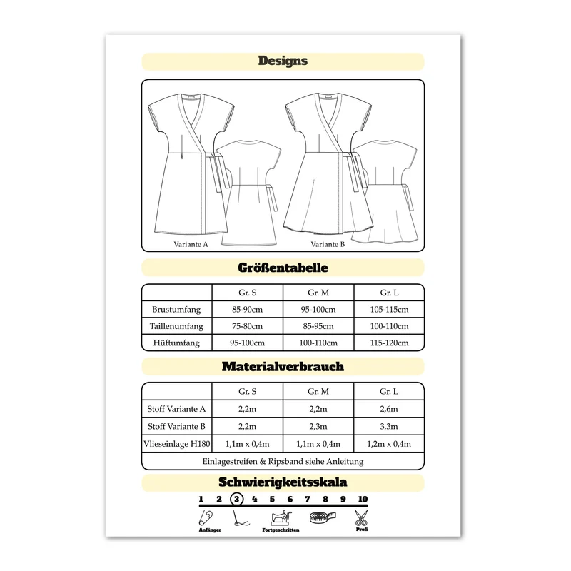 Schnittmuster Wickelkleid Sayuri