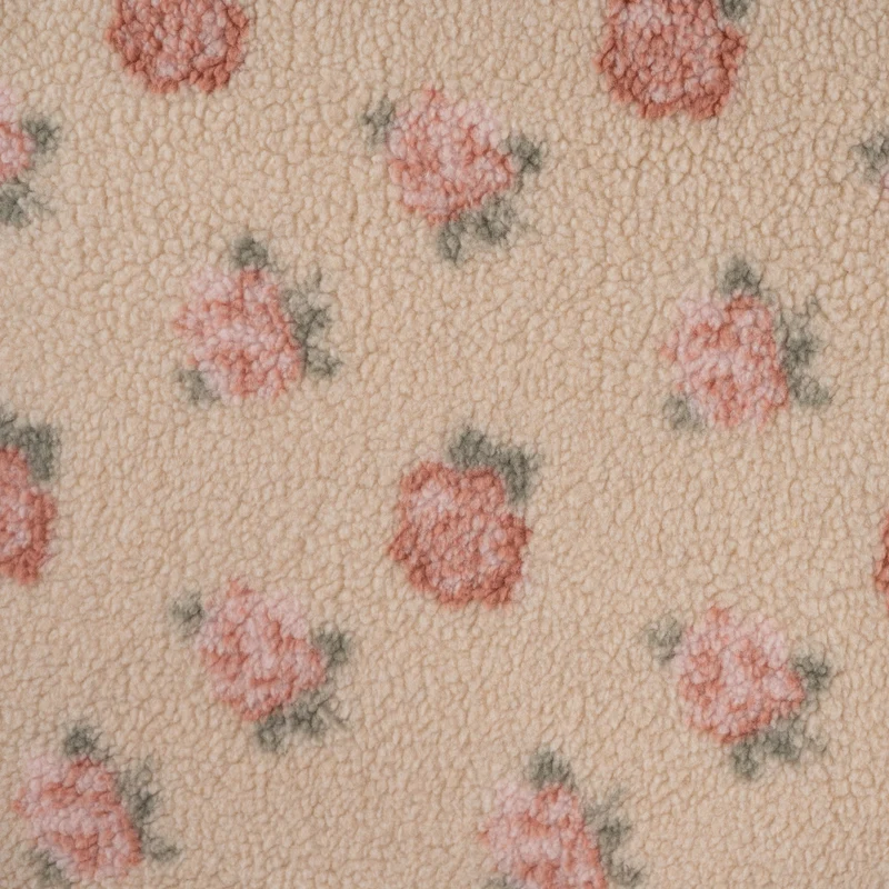 Teddyplüsch Jacquard Rosen – Sand