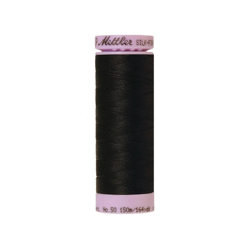 Mettler Silk-Finish Cotton 50 – Grau & Weiß, 150 m