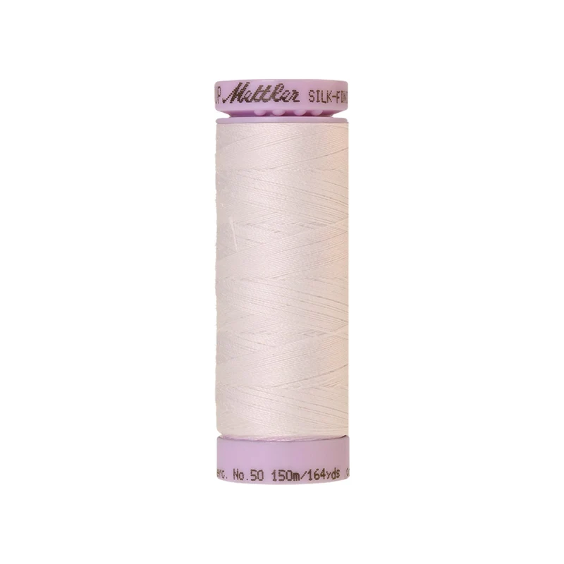 Mettler Silk-Finish Cotton 50 – Grau & Weiß, 150 m