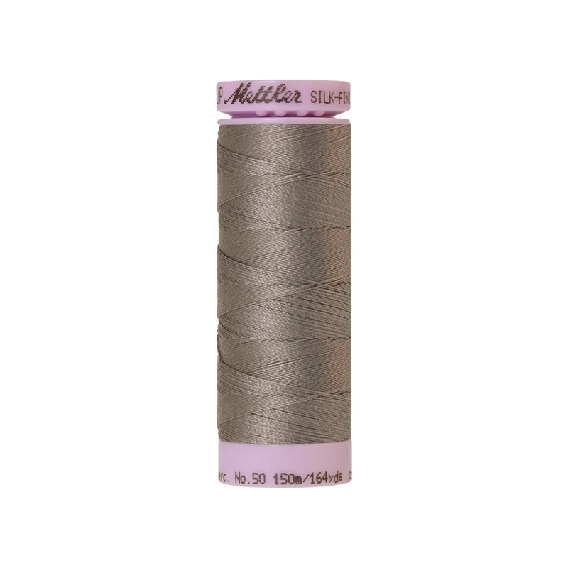 Mettler Silk-Finish Cotton 50 – Grau & Weiß, 150 m