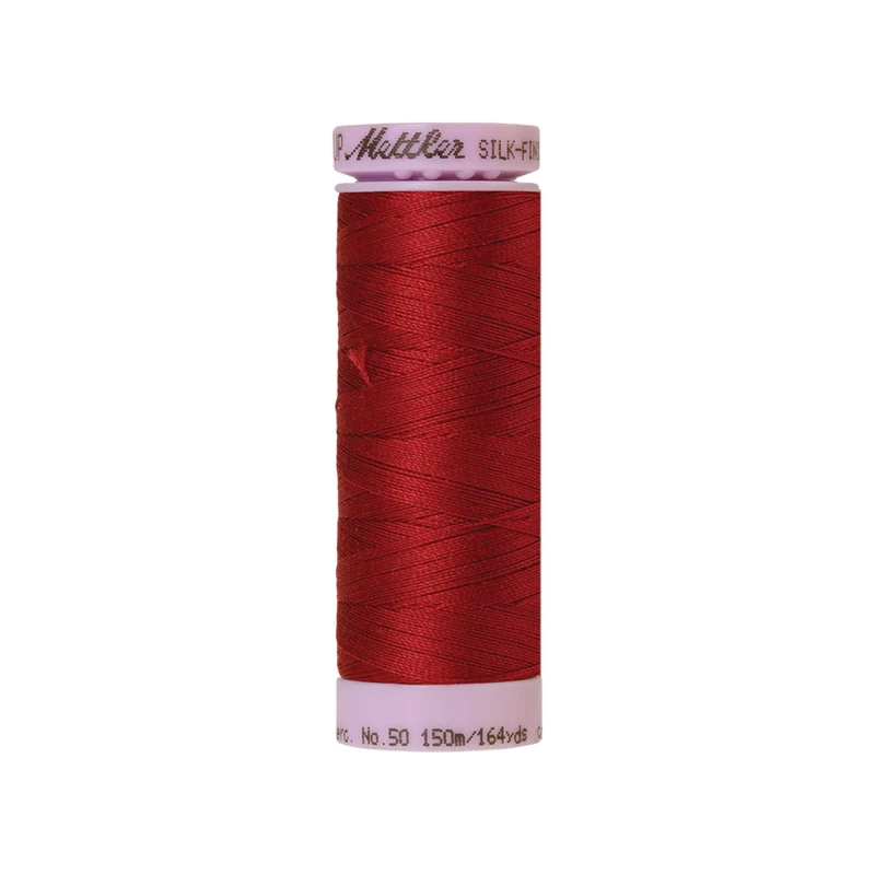 Mettler Silk-Finish Cotton 50 – Gelb, Rot & Orange, 150 m