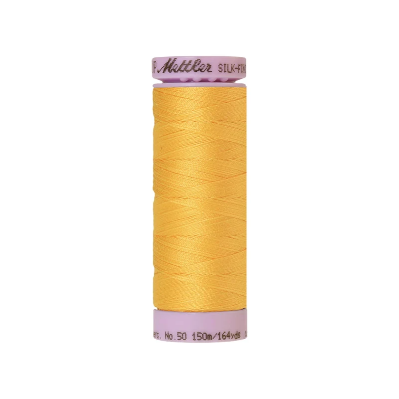 Mettler Silk-Finish Cotton 50 – Gelb, Rot & Orange, 150 m