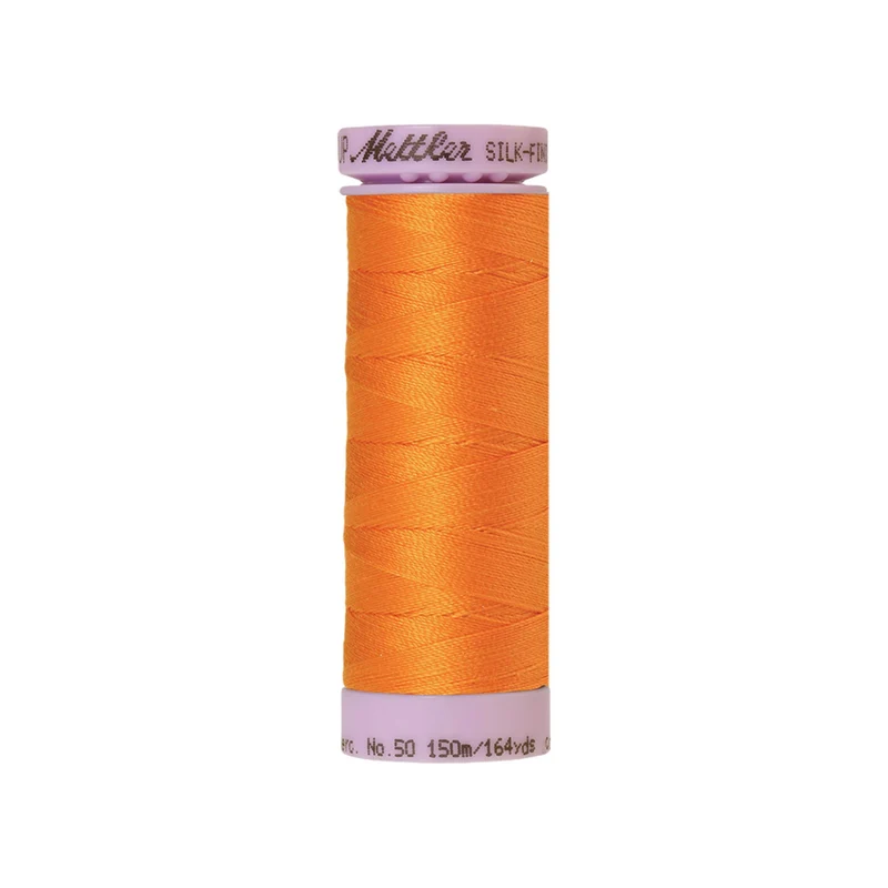 Mettler Silk-Finish Cotton 50 – Gelb, Rot & Orange, 150 m