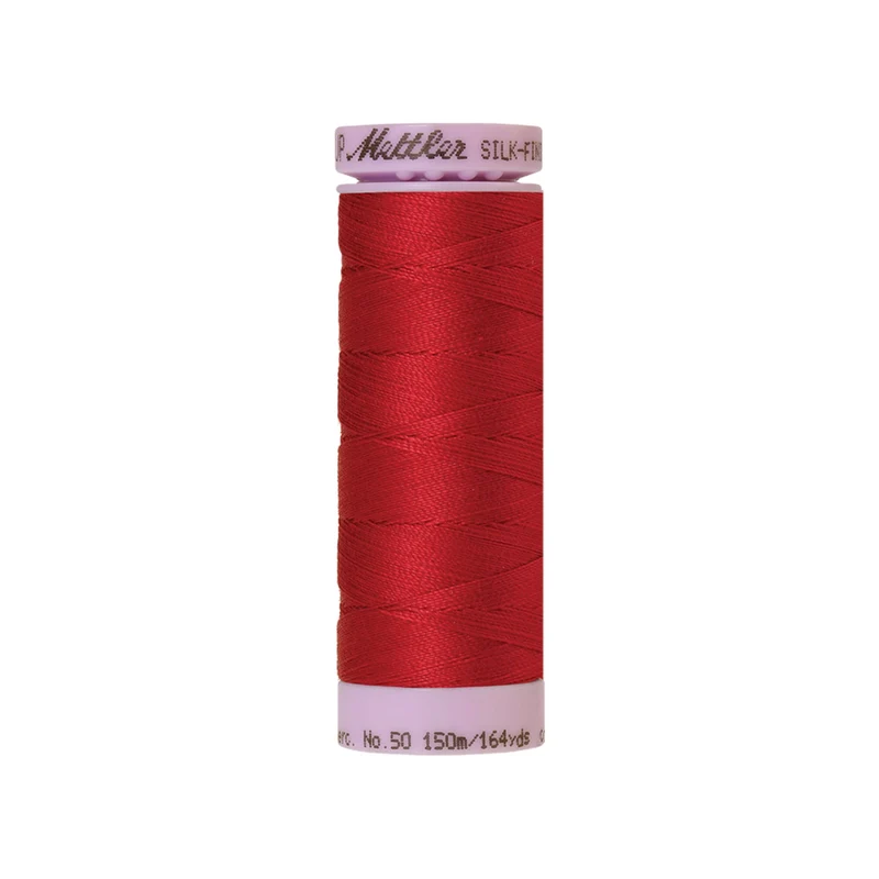 Mettler Silk-Finish Cotton 50 – Gelb, Rot & Orange, 150 m