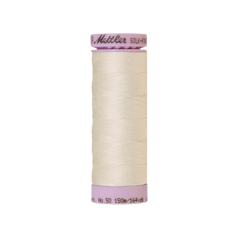 Mettler Silk-Finish Cotton 50 – Beige & Braun, 150 m