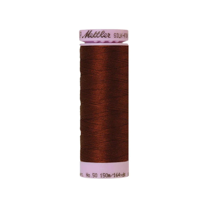 Mettler Silk-Finish Cotton 50 – Beige & Braun, 150 m