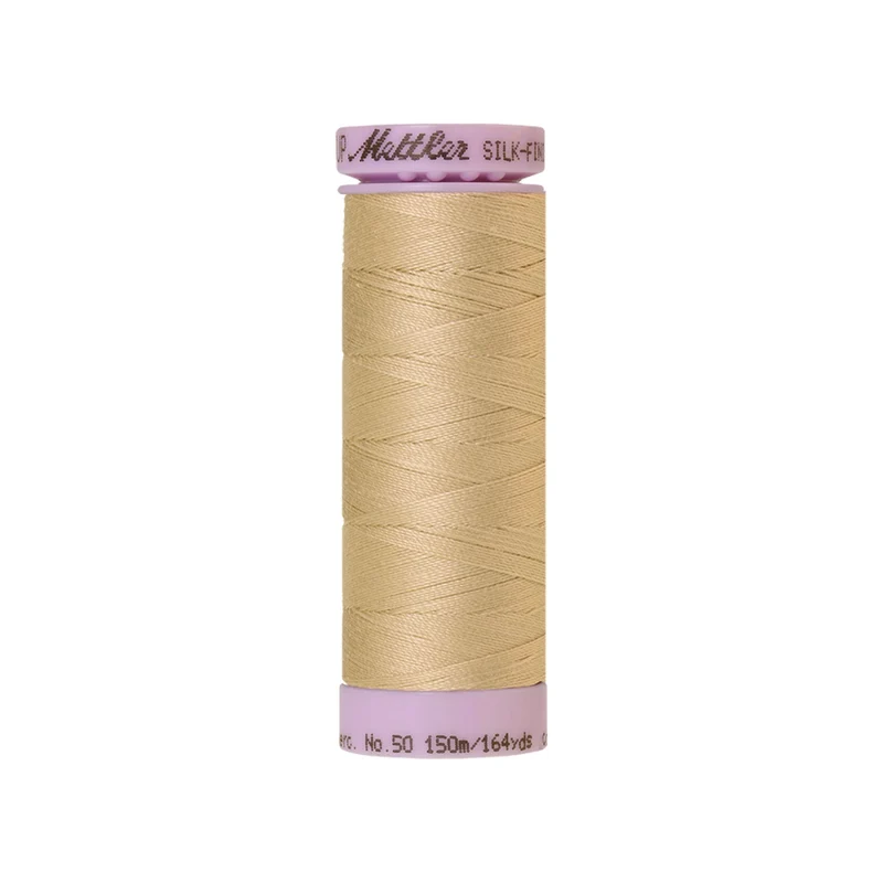 Mettler Silk-Finish Cotton 50 – Beige & Braun, 150 m