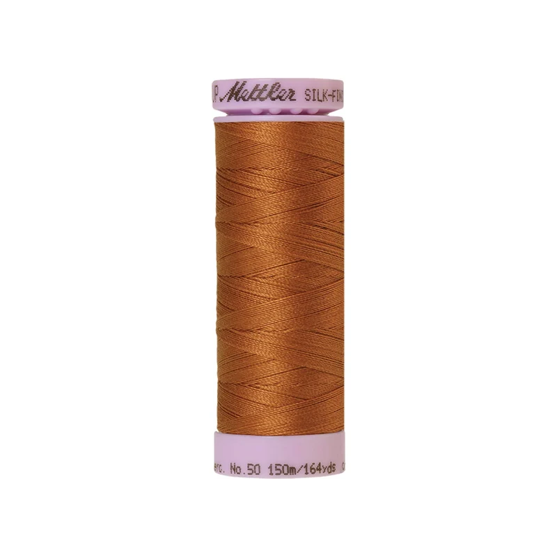 Mettler Silk-Finish Cotton 50 – Beige & Braun, 150 m