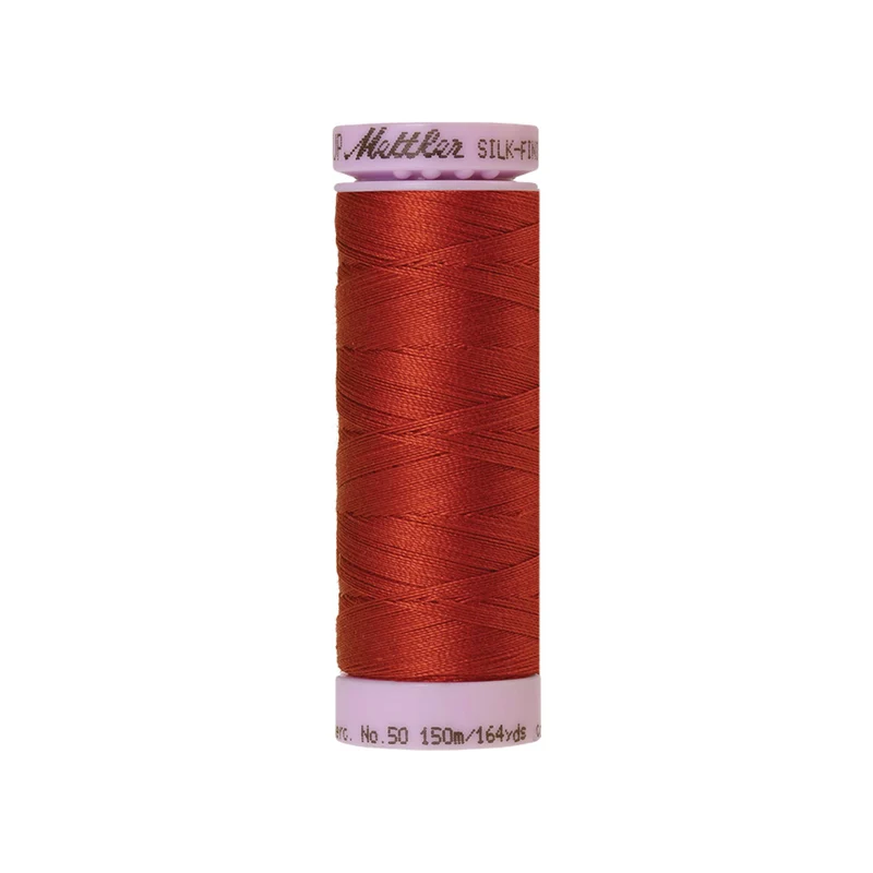Mettler Silk-Finish Cotton 50 – Beige & Braun, 150 m
