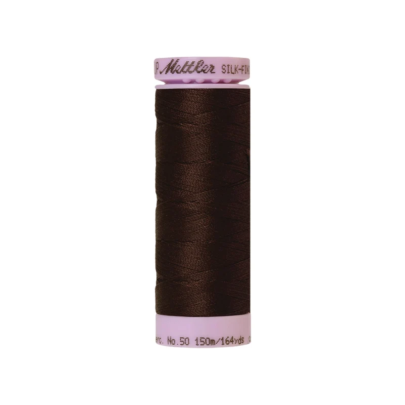Mettler Silk-Finish Cotton 50 – Beige & Braun, 150 m