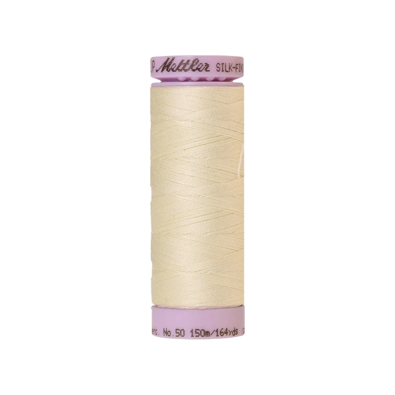 Mettler Silk-Finish Cotton 50 – Beige & Braun, 150 m