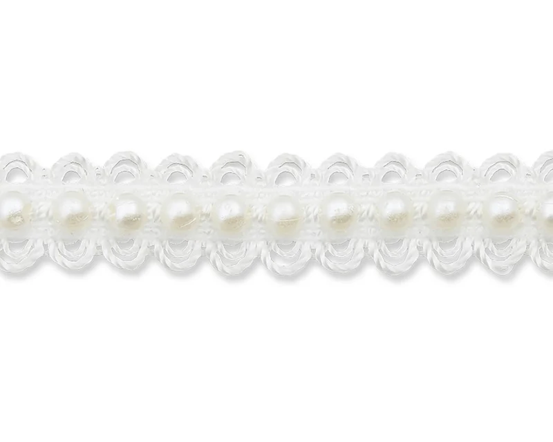 Perlenband elastisch 12mm weiß