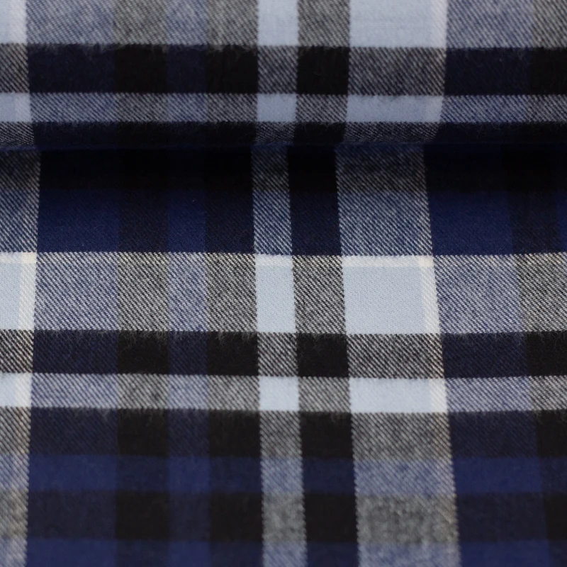 Baumwoll Flanell blau kariert Yukon Swafing