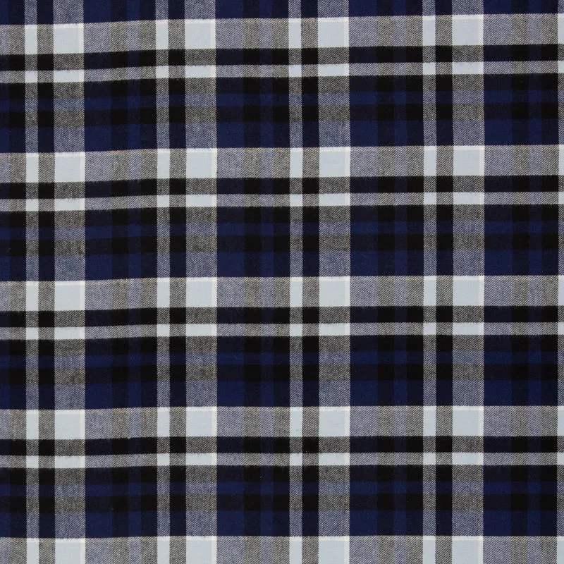 Baumwoll Flanell blau kariert Yukon Swafing