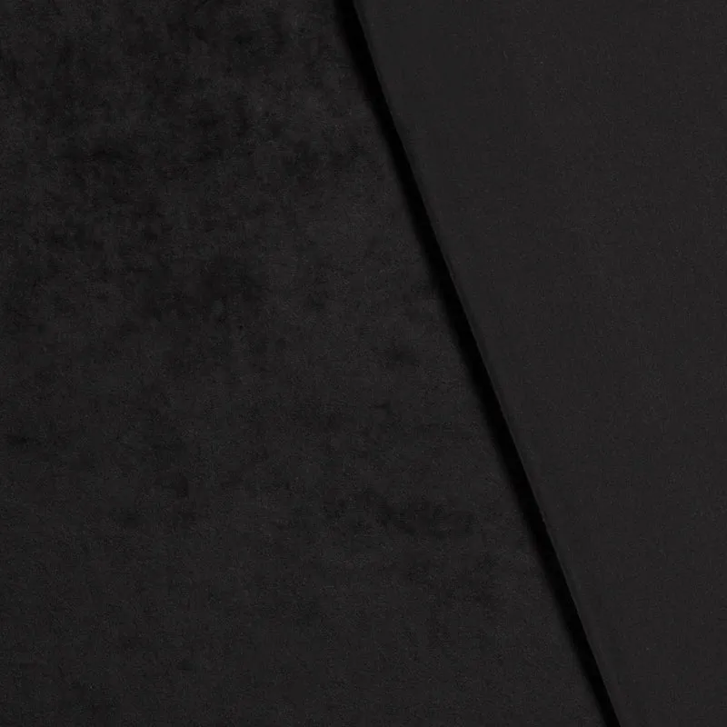 Samt elastisch Uni schwarz