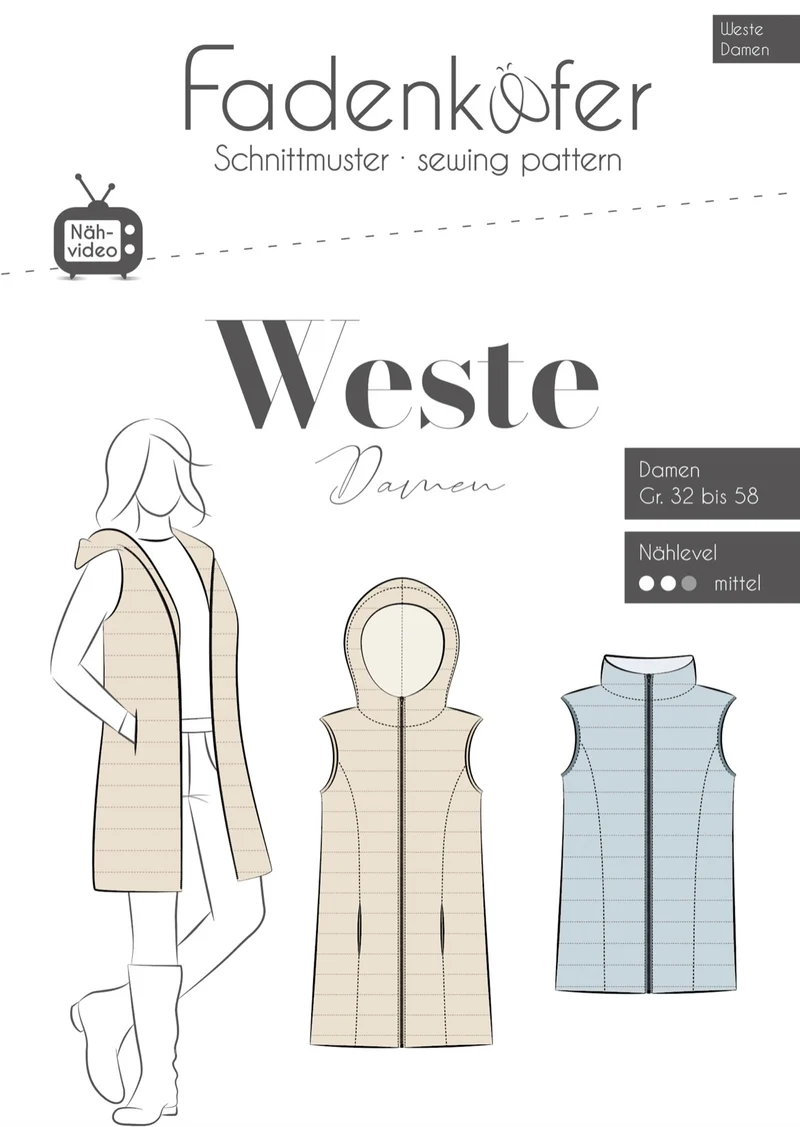 Fadenkäfer Schnittmuster "Weste" Damen