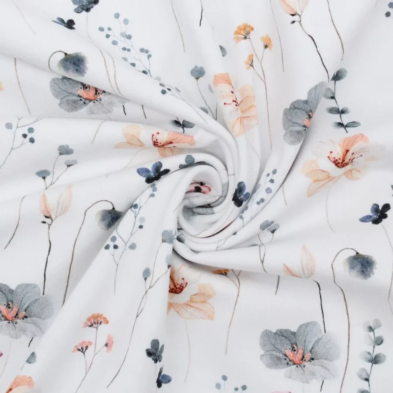 Jersey Bergblumen blau | Weiß
