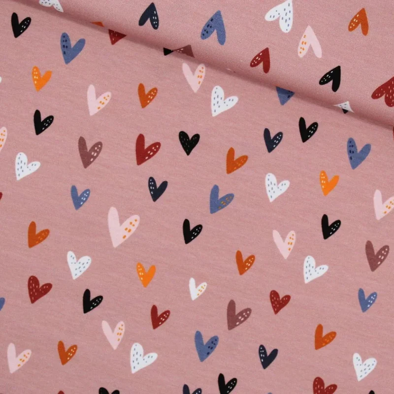Jersey bunte Herzen | Rosa