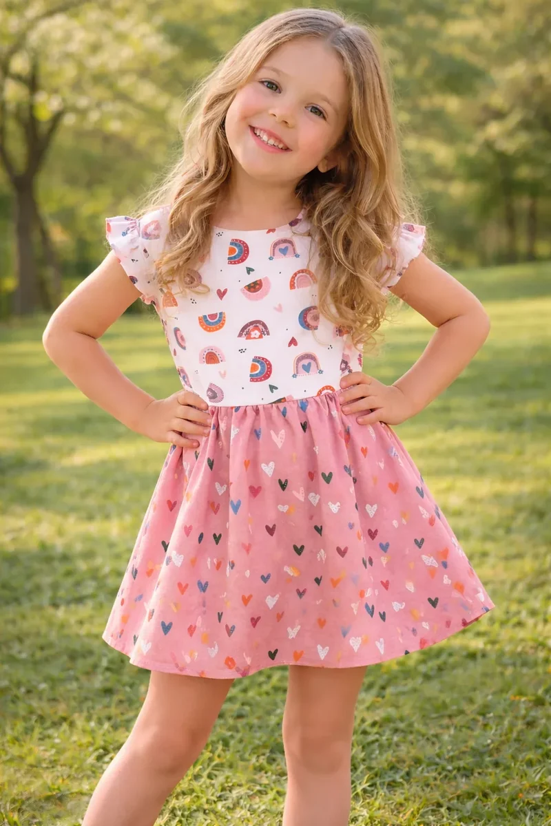 Jersey bunte Herzen | Rosa