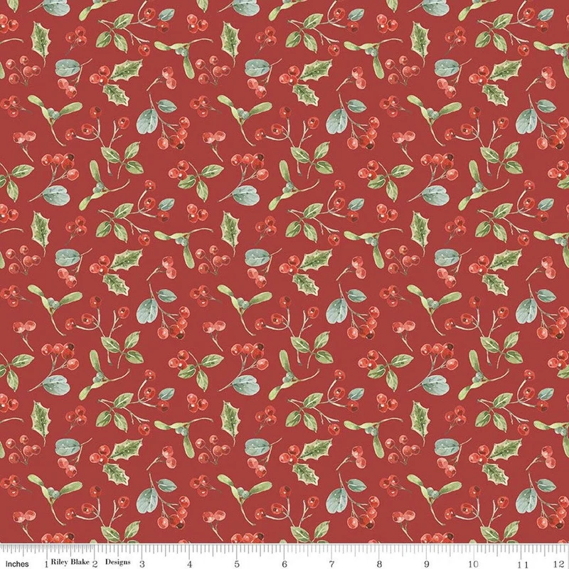Riley Blake, Lisa Audit, Holiday Spirit, Berries, Red