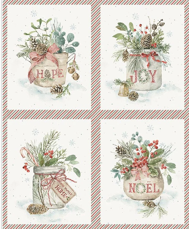 Riley Blake, Lisa Audit, Holiday Spirit, Season's Greetings Pillow Panel, 35.5" X 43"