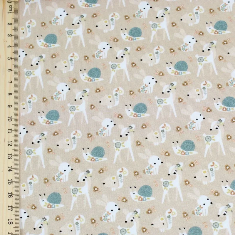 Jersey Eichhörnchen Reh Schnecke Hase | Sandbeige