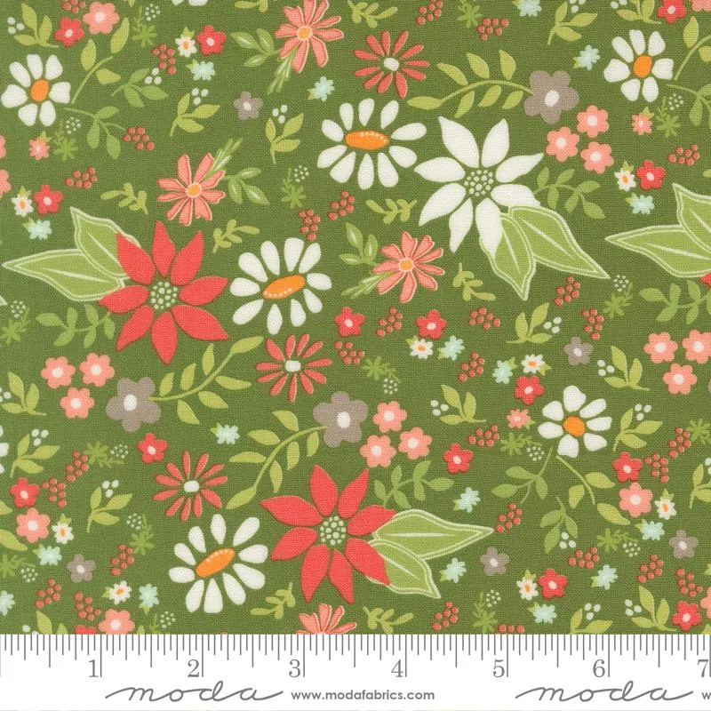 Moda, Sherri & Chelsi, Poinsettia Florals, Evergreen